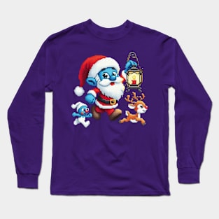 Christmas Santa with Lamp Long Sleeve T-Shirt